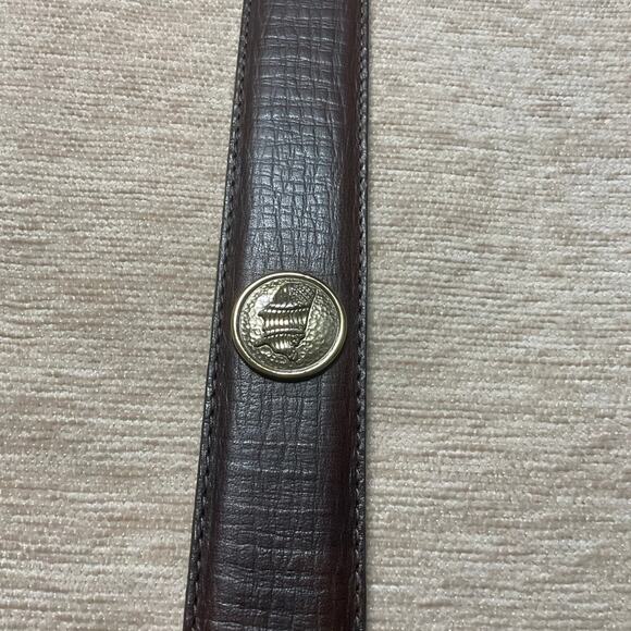 Brighton brown leather belt size 34 full green leather - Picture 4 of 11